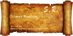 Simon Regina névjegykártya