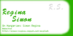regina simon business card